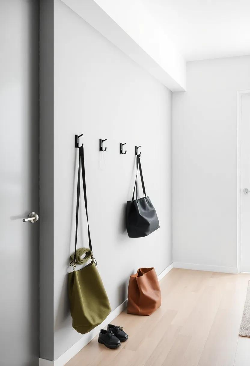 Keep Floors Clear:​ Use wall ‌hooks ​for coats and bags to maintain ‍a tidy entrance, saving precious floor​ space‌ for living activities