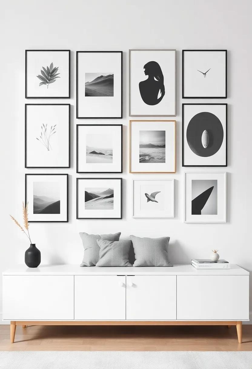 Embracing Minimalism With A Simple Yet Impactful Gallery Wall Design With Selective Pieces