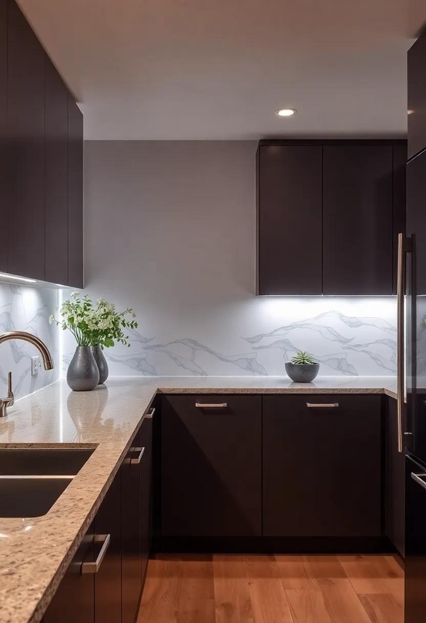 Integrate Lights into Your Backsplash: Use LED panels behind your backsplash for a stunning and modern illuminated effect
