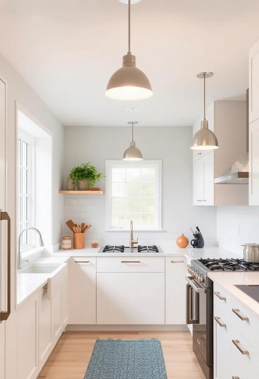 Leverage Multi-Purpose Fixtures: Consider fixtures that serve as both lighting and storage—like drop-down lights with attached shelves
