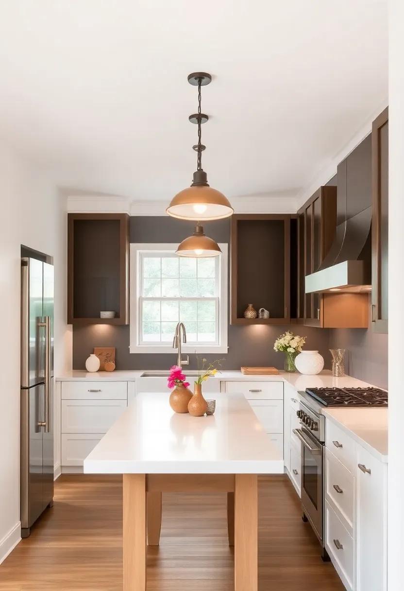 Go for pendant Lights: Hang stylish pendant lights over your island or dining area to add a focal point and a touch of sophistication