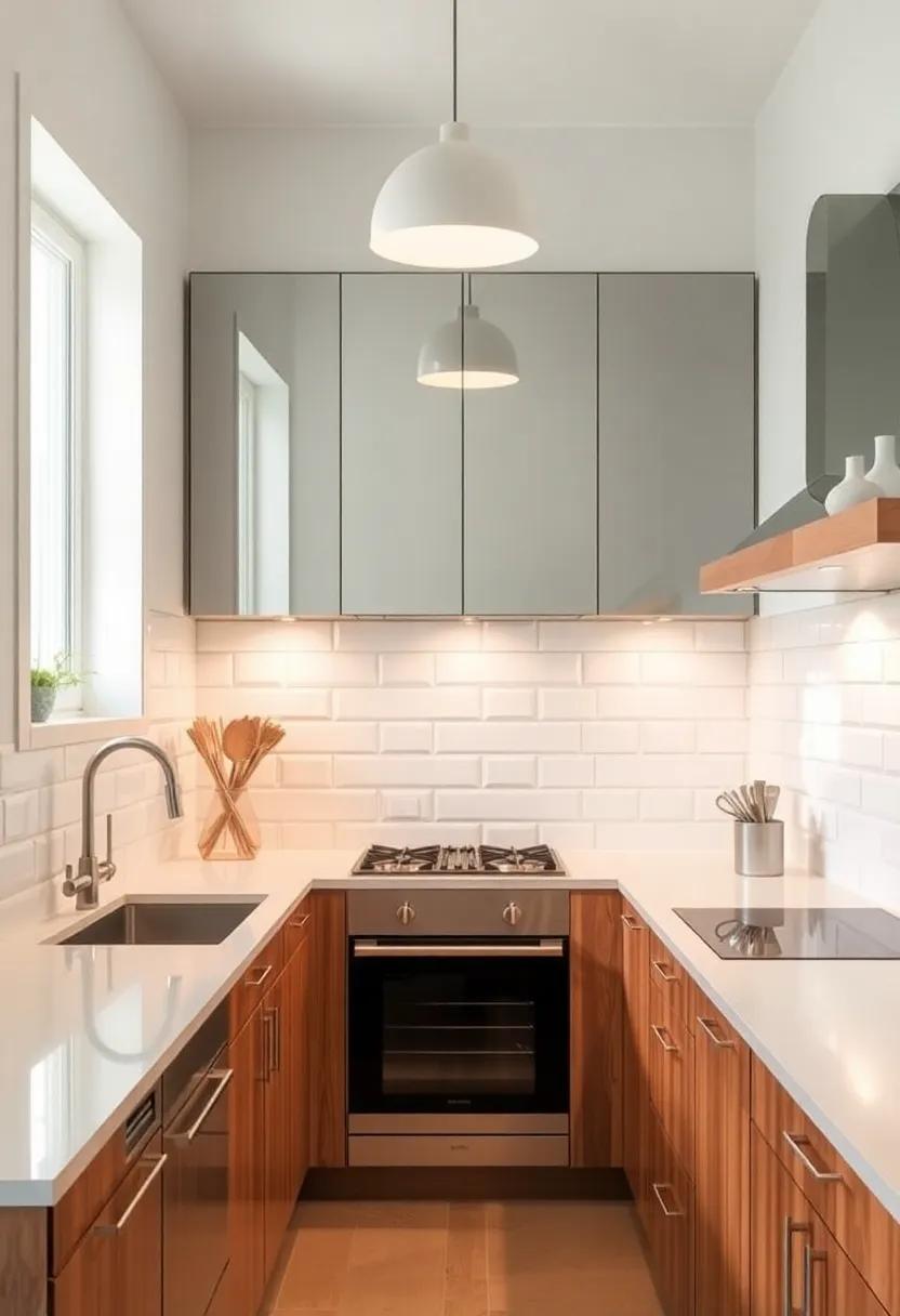 Use Mirrors Strategically: Place mirrors in your kitchen to reflect light and create the illusion of a bigger, brighter environment