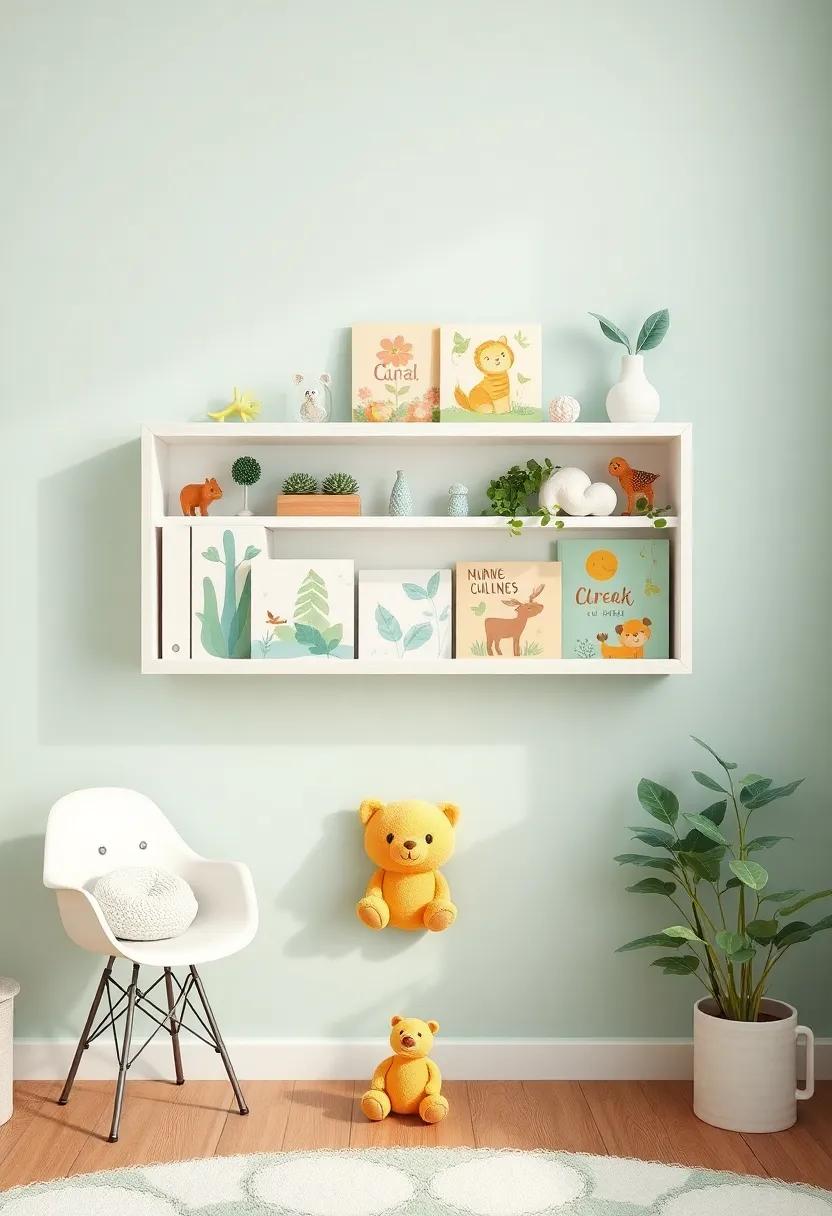 Charming Storybook Shelves Displaying Nature-Themed books⁢ And Treasured Toys