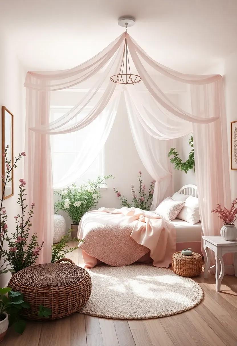 Dreamy Canopy Beds draped With Flowing Fabrics For A Fairy-tale ⁤Atmosphere