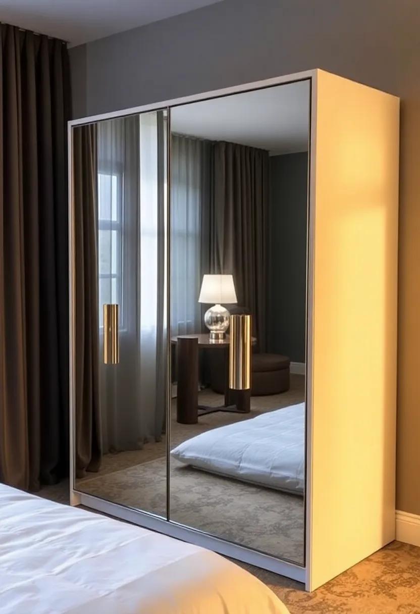 Glamorous Mirrored Wardrobes: enhance your bedroom with mirrored ⁣surfaces that reflect ⁣light and style, creating an illusion of space while⁤ making a ⁢bold statement