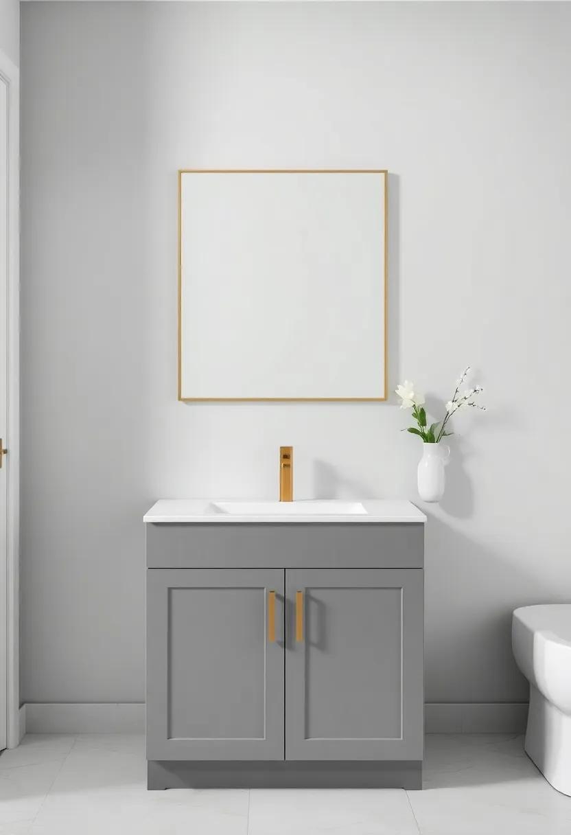 Gray⁣ Bathroom ‌Fixtures: Choose gray sinks or vanities with gold hardware for a sophisticated touch ‌that elevates your bathroom style