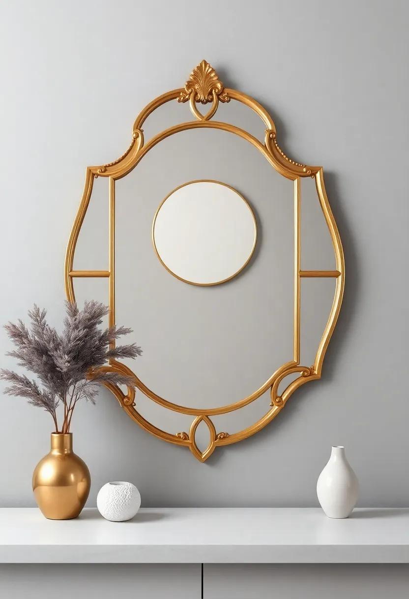 Gold ⁣Accented Mirrors: Install⁣ mirrors with gold frames⁣ that not only reflect light but also add a glamorous touch⁢ to your space