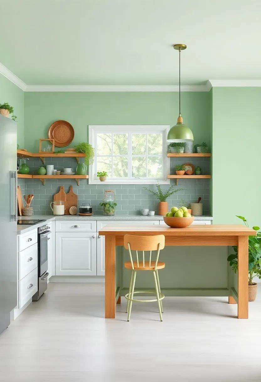 Colorful Accents: Bold Greenery that Complements Farmhouse Features