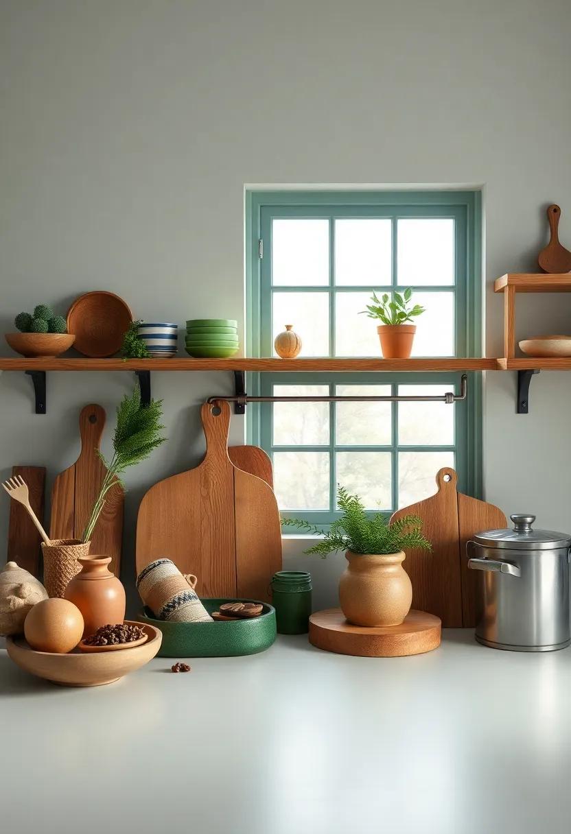 Rustic Accessories: Wood, Clay,⁢ and⁤ Metal in ⁤Kitchen​ Decor