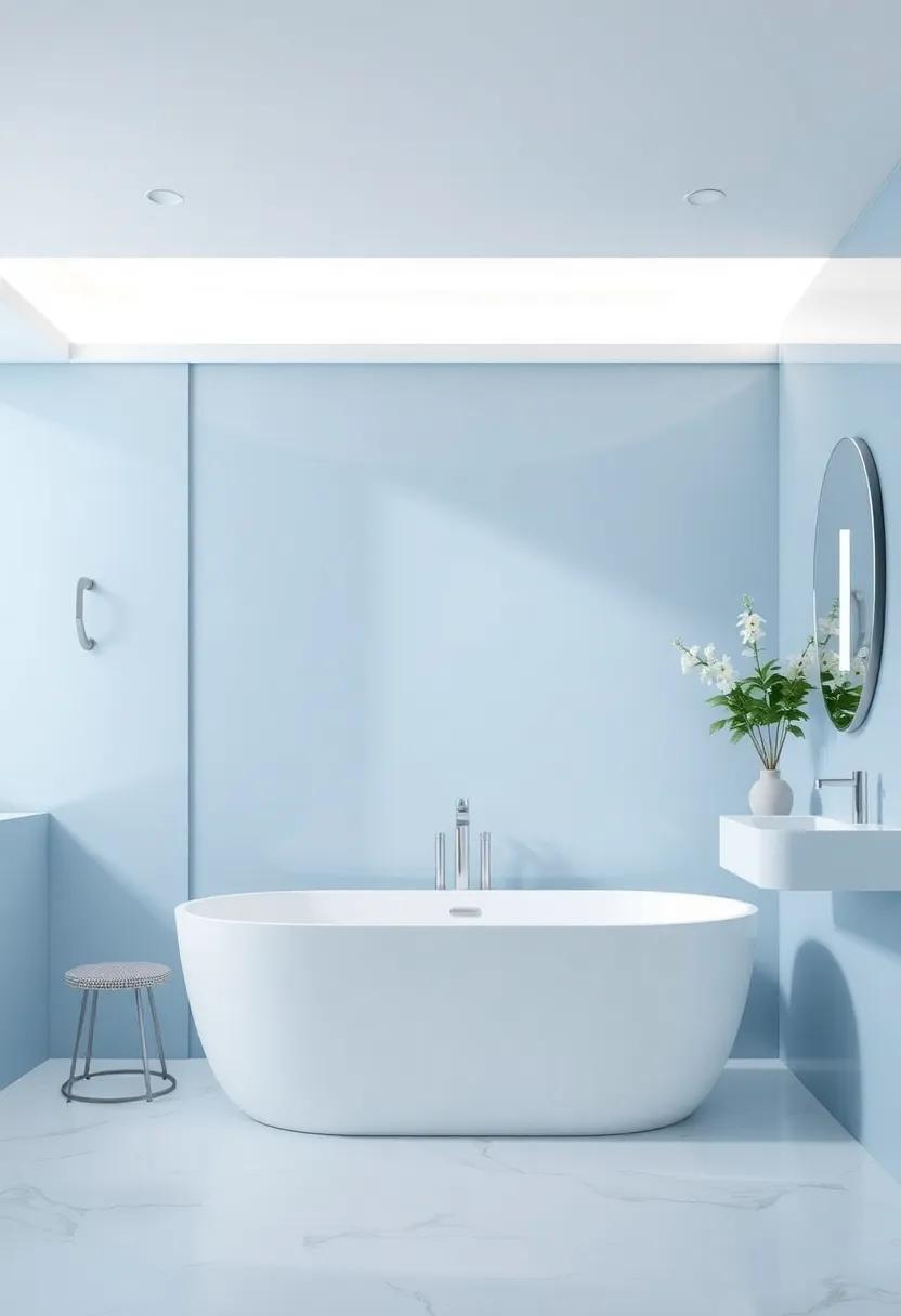 Embracing Serenity with Pastel Blue Tones in Your Bathroom Design