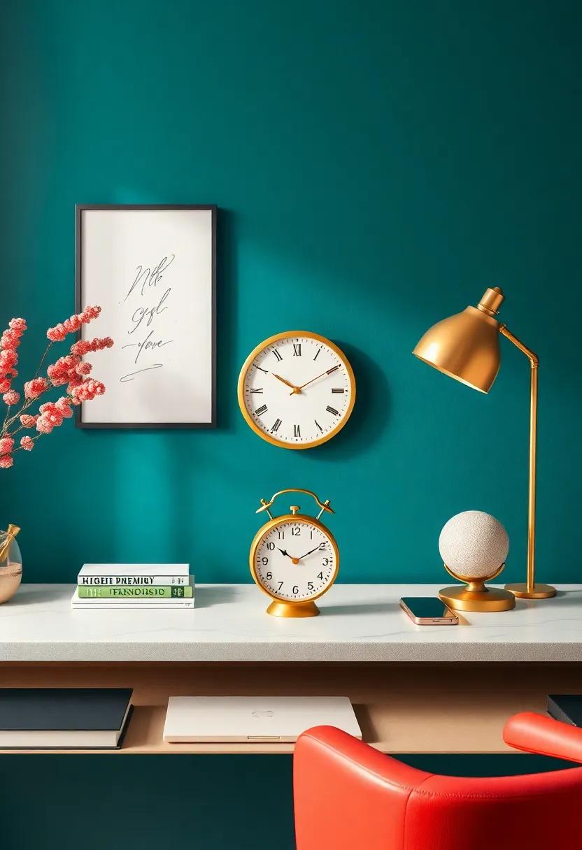 Brass Desk Clock: Choose a stylish brass clock to ‌keep your workspace timeless and‌ chic