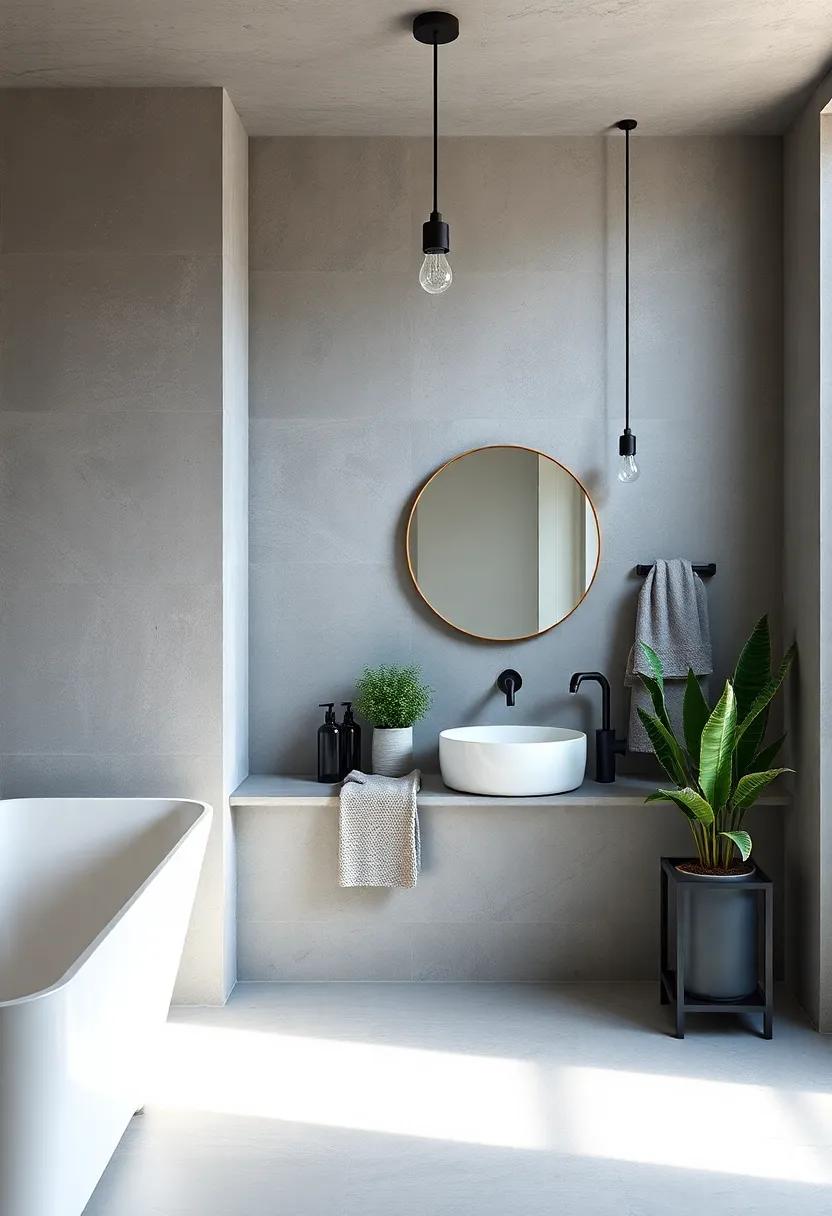Industrial Accessories: Emphasizing⁣ the‌ Concrete Theme with Decor