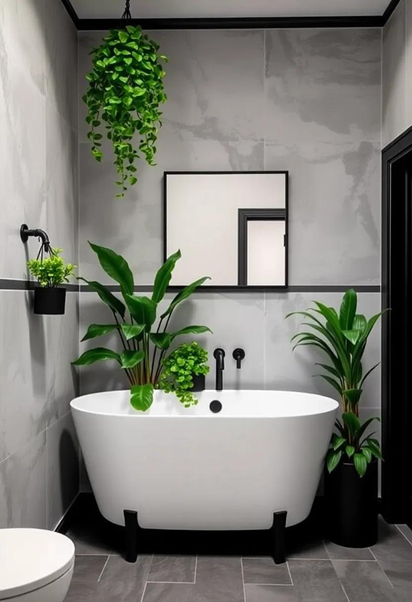 10) Urban Jungle:⁤ Offset the hardness of​ industrial design ​with‍ lush greenery in matte black planters, bringing life ​and color into a typically‍ muted space