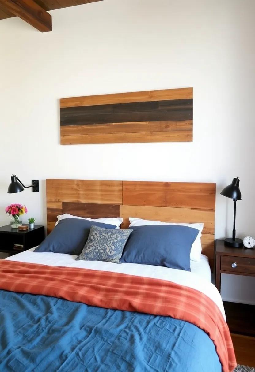 Reclaimed‍ Wood ⁢Pallet Art: Transform flat wooden pallets into a stunning wall art piece that adds ​warmth and dimension to your industrial bedroom