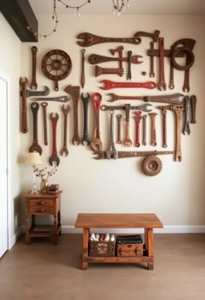 rusty ⁢Tool Art: Collect old‌ tools and create a display or mural that reflects your passion for craftsmanship and the industrial aesthetic