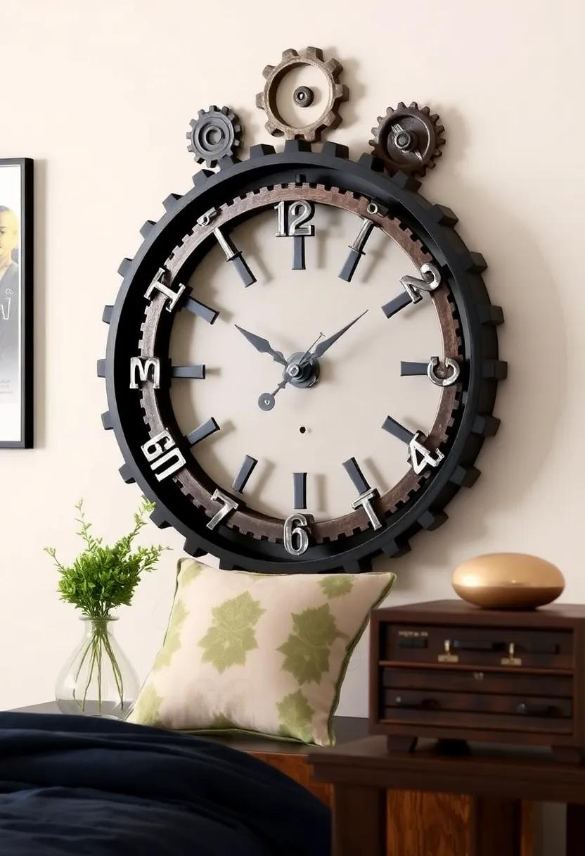 Vintage Gear Wall Clock: Incorporate a vintage gear wall clock made from repurposed ⁢machinery parts for a functional yet ⁤artistic ‌centerpiece in your space