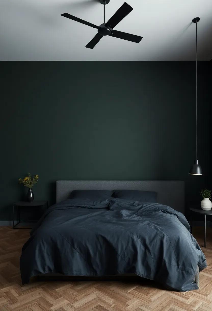 Dark Color Palette: Use deep shades like charcoal, navy, or forest green to cultivate a moody atmosphere that enhances the industrial vibe