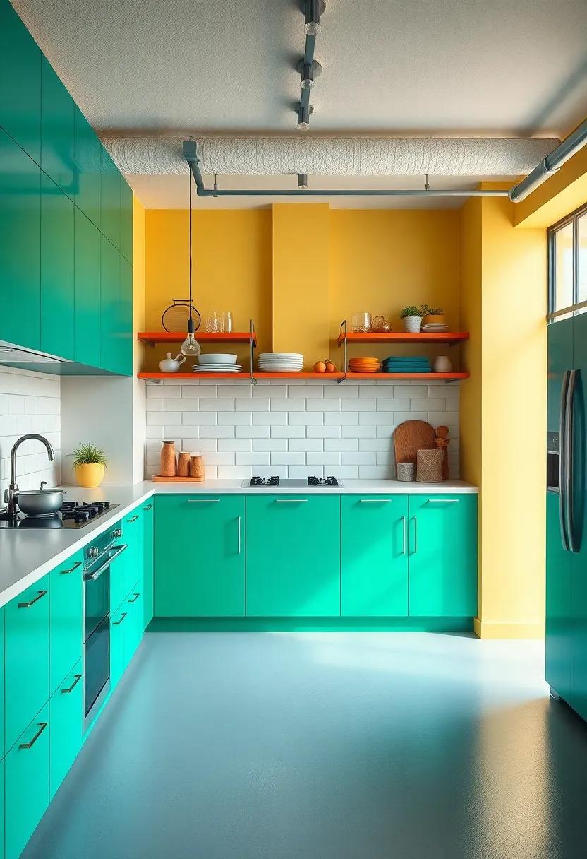 Incorporating ⁤Bold Color Schemes for Vibrant Industrial Kitchen Vibes