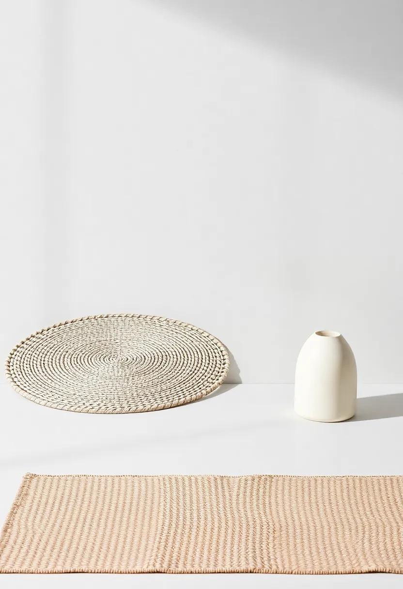 Minimalist Woven Natural Fiber Mat: Perfect for those who lean towards minimalism,this woven mat offers subtle designs and a muted palette that can seamlessly integrate with any dining decor style