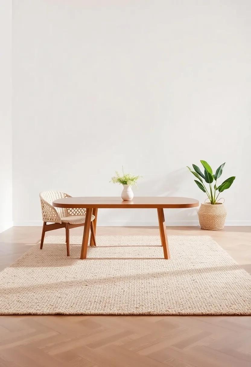 Soft and Plush Wool-Jute blend Rug: for a touch of luxury, consider a soft wool-jute blend rug that provides comforting warmth and texture while remaining easy to clean and maintain