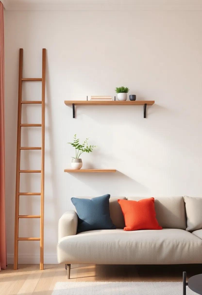 Integrating‍ Ladder​ Shelves Into Small ​Living Rooms For⁣ Maximum Impact