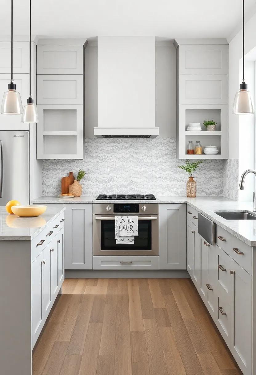 Color Combinations: ⁣Bringing Life to Light Gray Kitchens