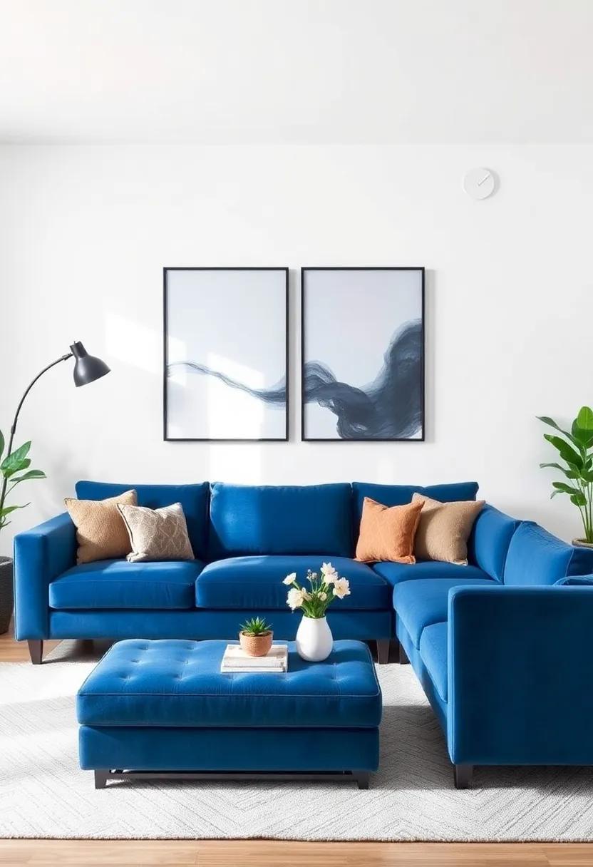 Mix Patterns and Textures: Combine geometric prints⁤ with soft fabrics to create visual interest while keeping the focus on your stunning blue sofa