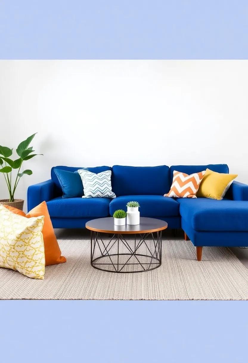 Play​ with Pillows: ⁢Use a variety of throw pillows in complementary colors and patterns to create a cozy⁤ yet stylish seating area around your⁣ sofa