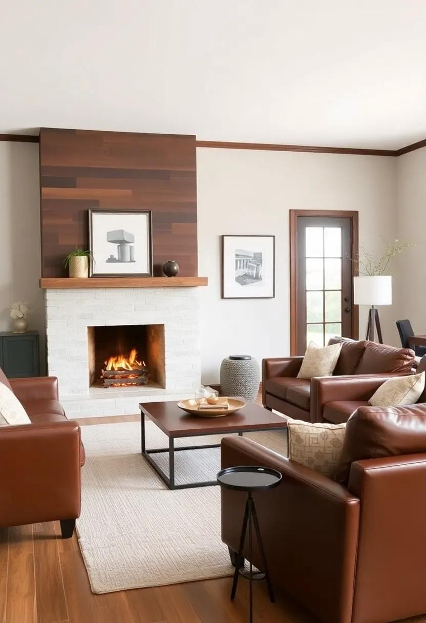 22) Keep it Minimal:‌ For a more⁢ modern look, maintain ⁣a minimalist aesthetic with simple leather pieces and ‍clean lines, allowing the fireplace to shine ⁢as the focal point