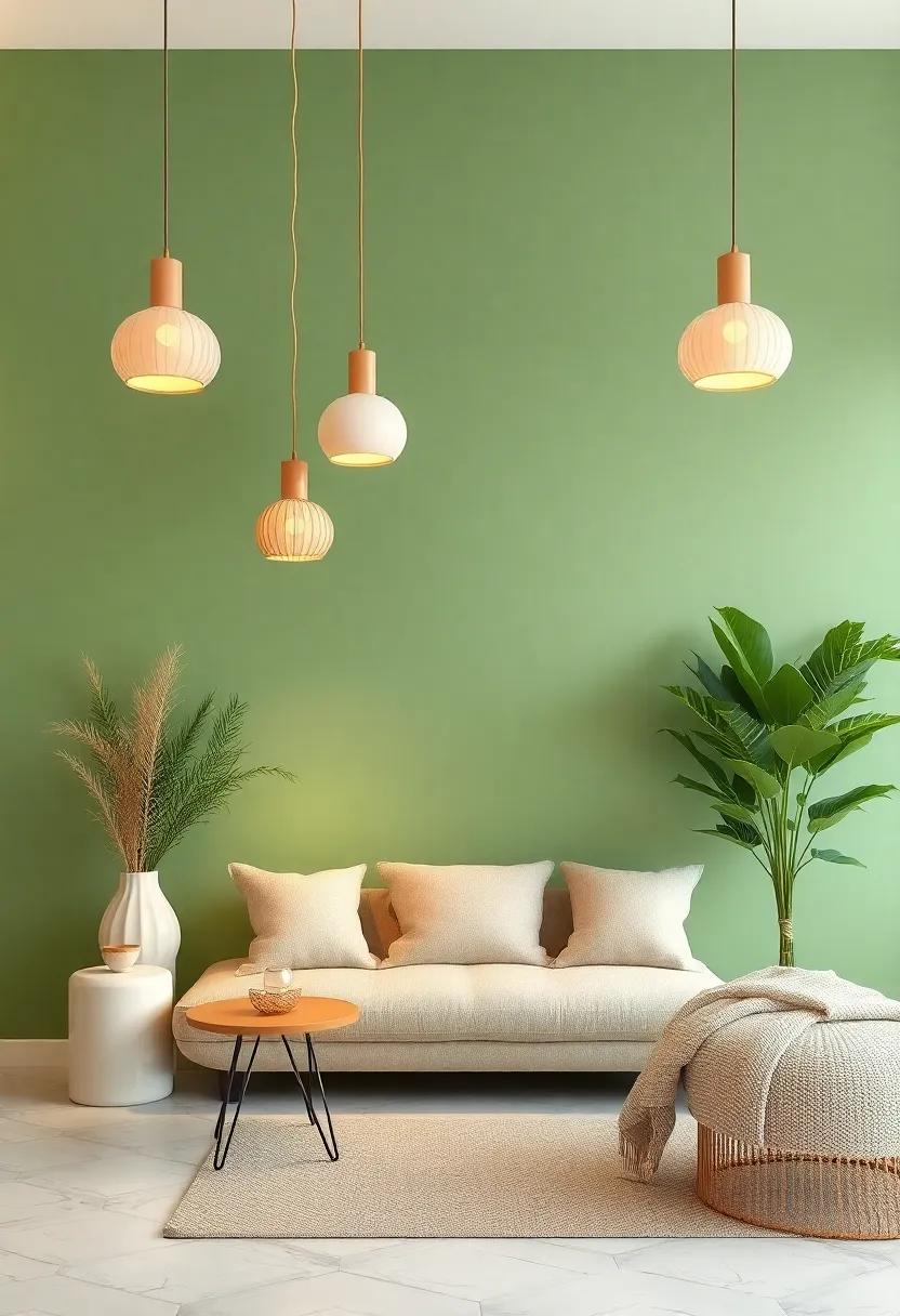 Create layered lighting with chic ‍beige pendant lights that cast a soft‌ glow, enhancing the serene ambiance in your space