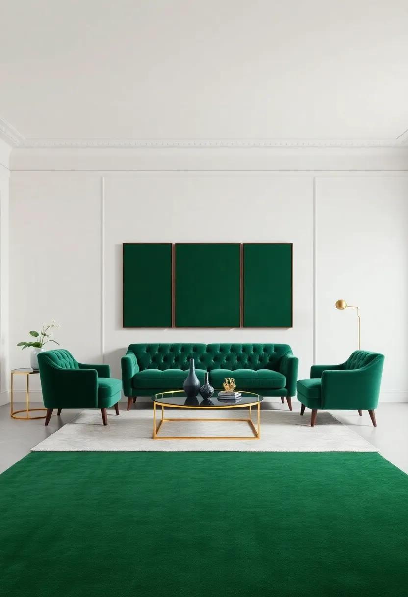 Balancing ⁢Boldness: When less Is More with Green Velvet decor