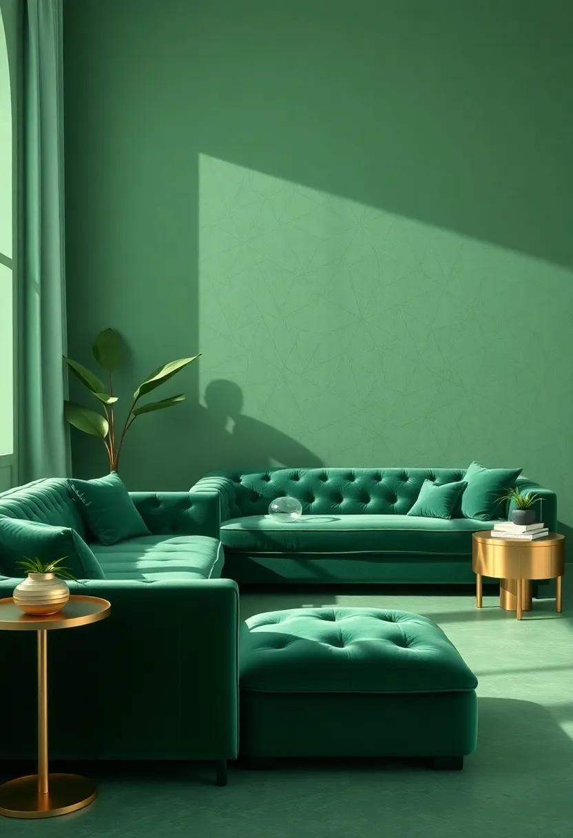 Artful Arrangements: Designing Layouts Around Green Velvet elements