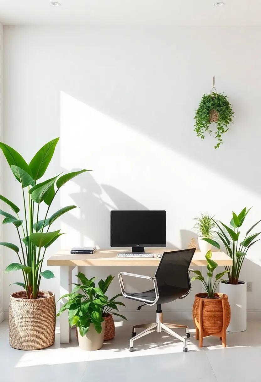 Add Greenery with Indoor plants: Introduce fresh air and life into your office with lush indoor plants. Choosing low-maintenance options like snake plants or ZZ plants can enhance aesthetics while promoting a healthier working environment