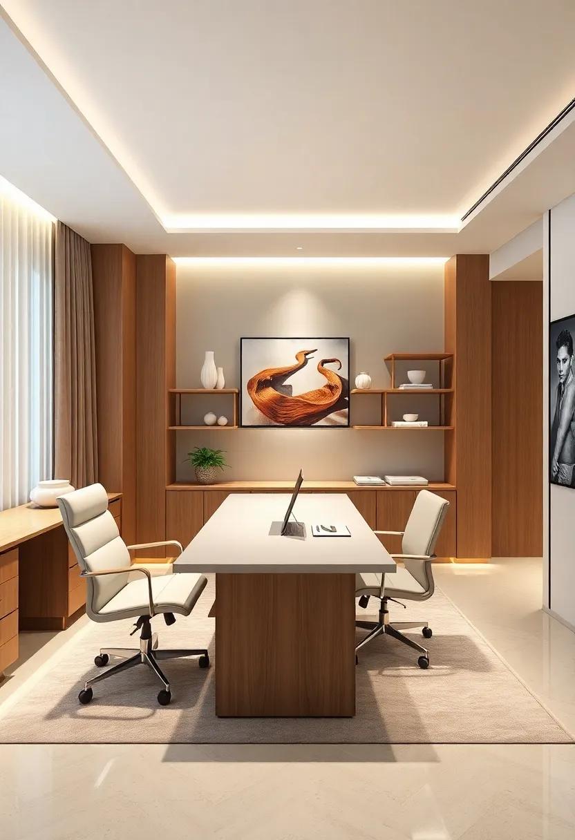 Incorporate Smart Technology: Equip your office with the latest smart devices to streamline tasks and enhance efficiency. From automated lighting to voice-controlled assistants, technology can make your workspace both luxurious and functional