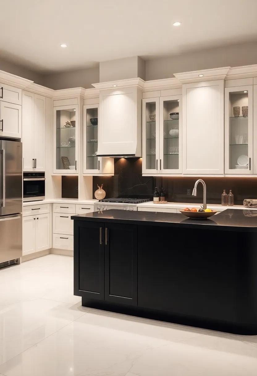 Contrast with Darker ‌Tones: Pair light glass-front cabinets with darker countertops ​to ⁣create an⁣ eye-catching contrast that⁤ enhances the depth of the space