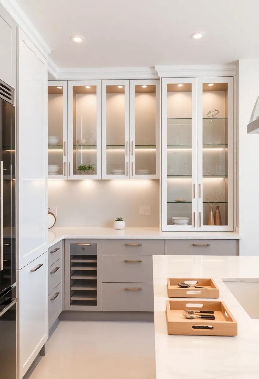 Customized Interiors: Design the interior of glass-front cabinets ‌with stylish organizers and trays that make beauty⁣ and practicality‍ go hand‌ in hand