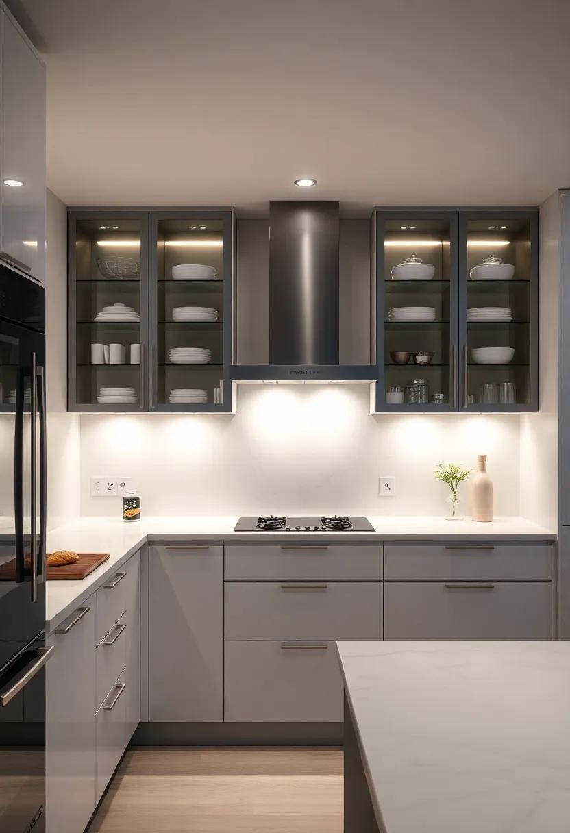 Hidden Lighting: Design cabinets with hidden lighting fixtures that⁣ illuminate contents subtly, transforming the kitchen into a centerpiece at night