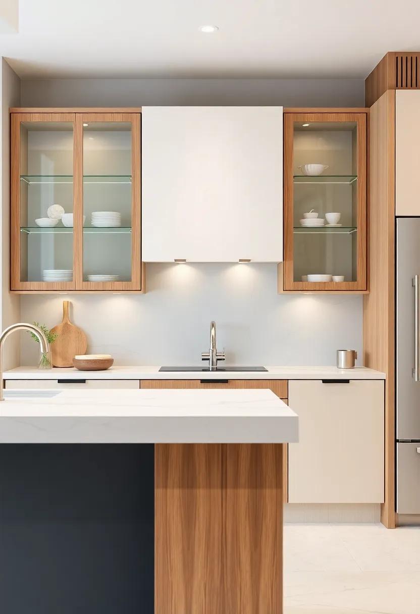 Mixed ‍Materials: Combine glass-front cabinets with metal ‍or wood accents for ⁢a stylish contrast, allowing the unique ​textures​ to shine in your⁢ luxury kitchen