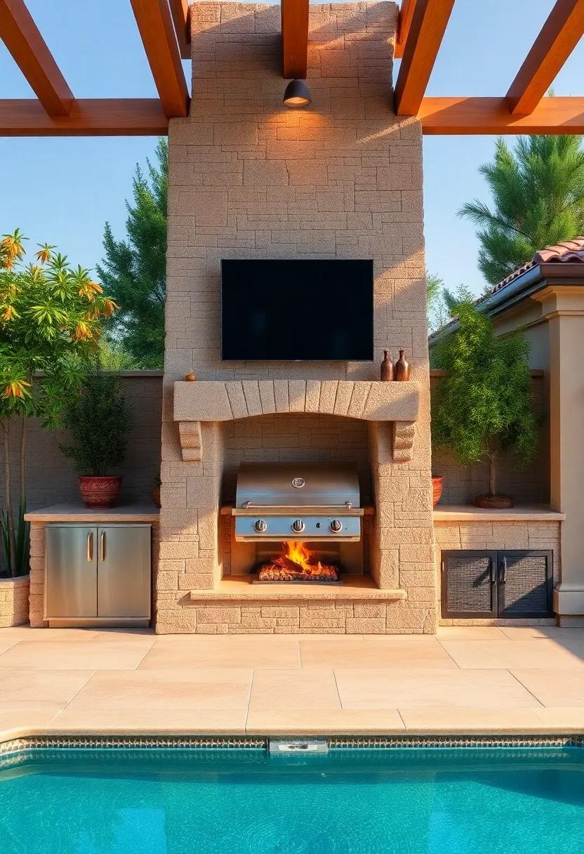 Transform Your Grill Area with a ⁣Stunning ‍Stone Fireplace Feature