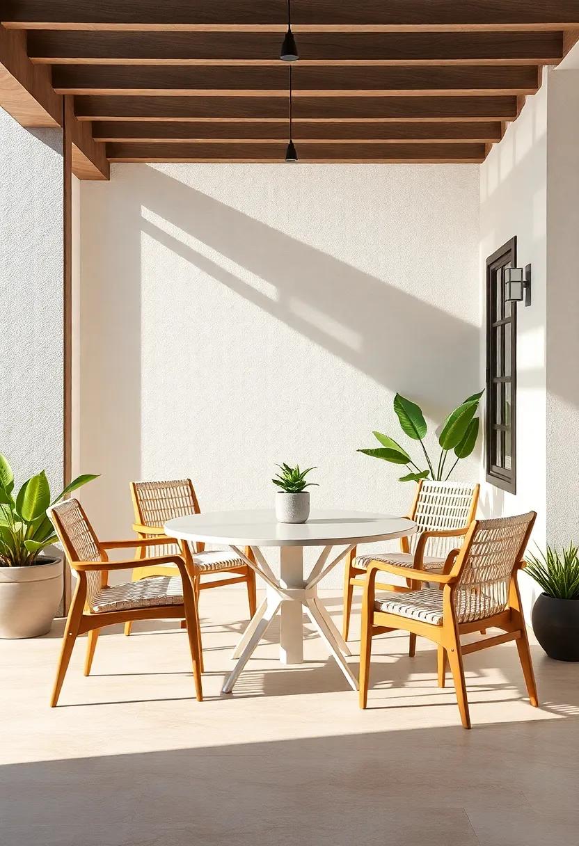 Classic Dining Chairs: Choose classic dining chairs that ⁢embody the mid-century⁢ aesthetic, combining comfort‍ and timeless design for your outdoor meals