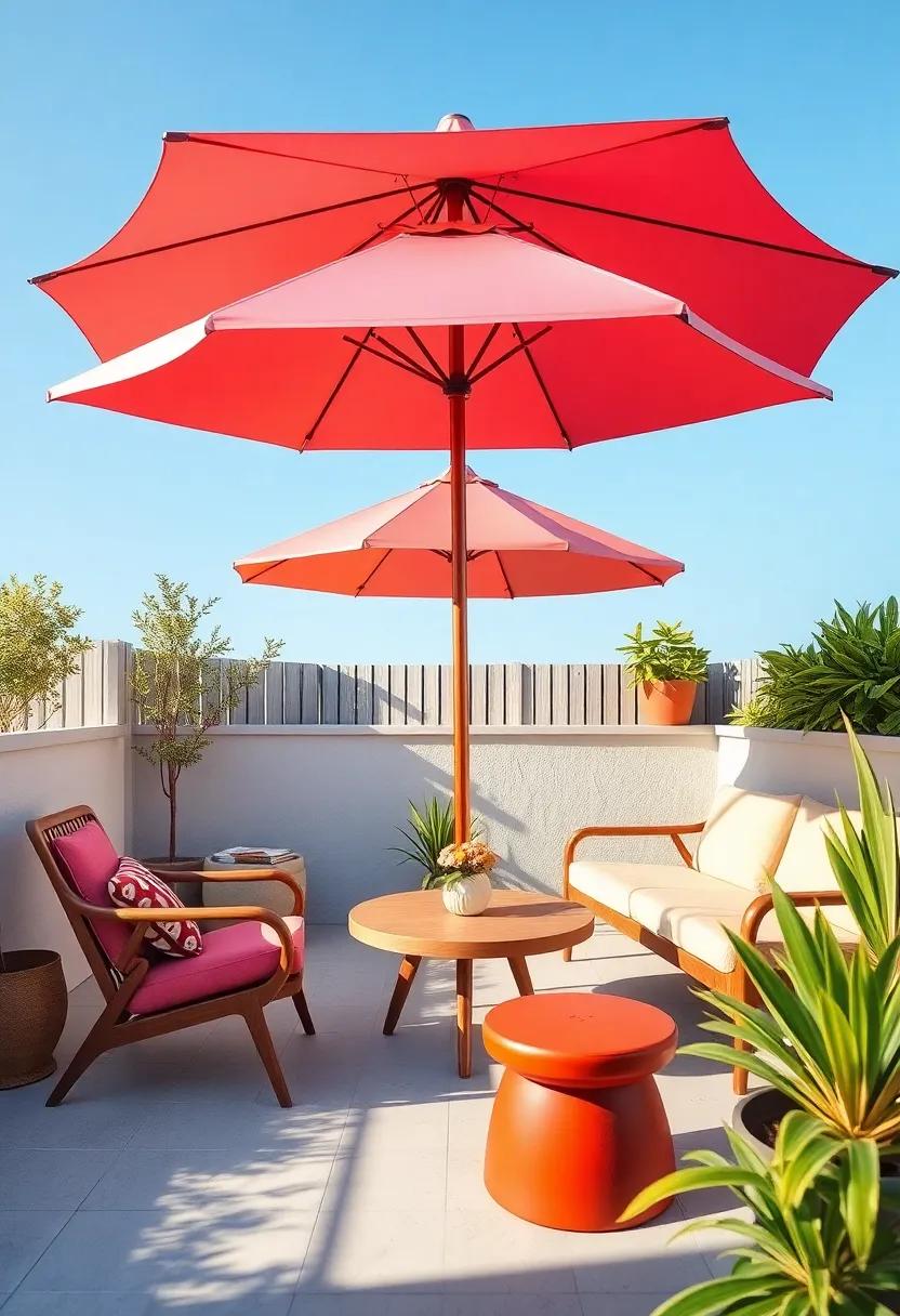 Retro Umbrella: Shade your outdoor space with ⁢a vibrant, ‍vintage-style⁤ umbrella that not only protects from the sun but adds‍ a pop of color to⁣ your decor