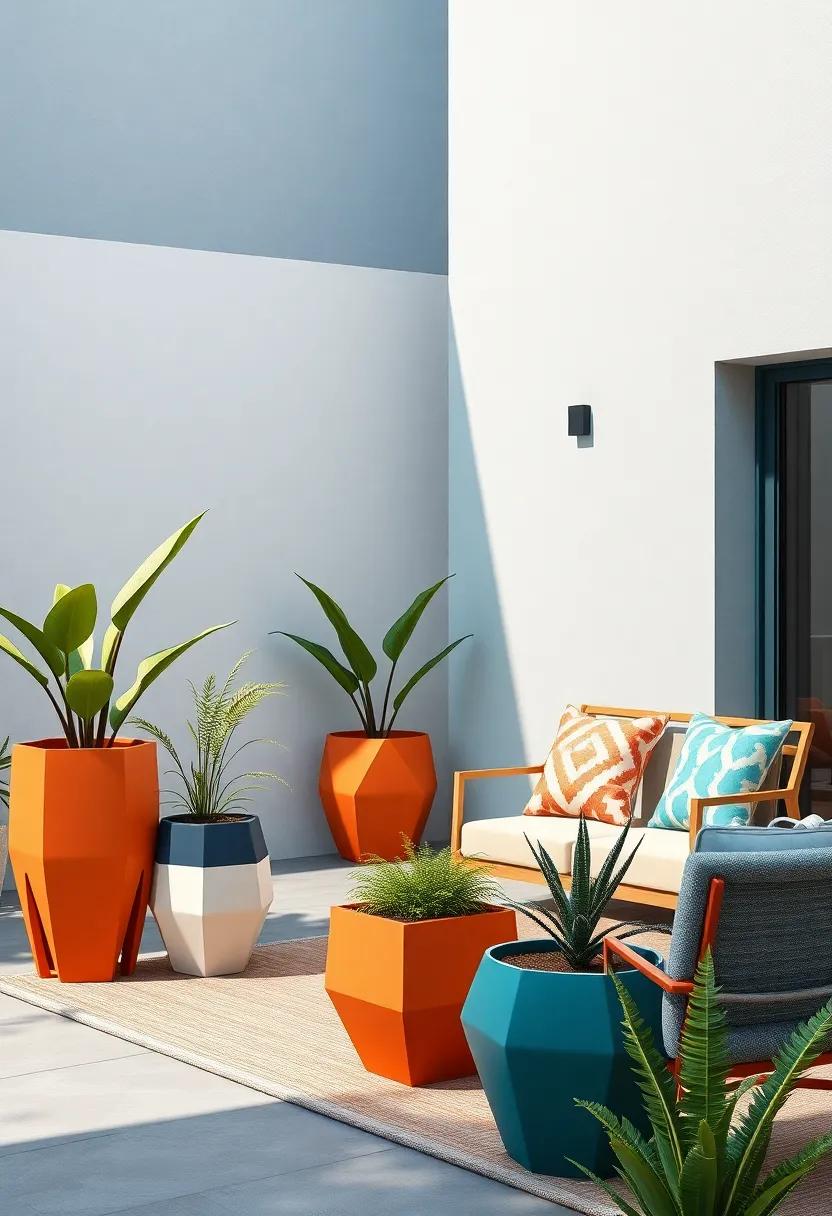 Stylish Planters: Accentuate your ⁤outdoor areas ​with elegant, mid-century-inspired planters that boast geometric shapes and vibrant finishes