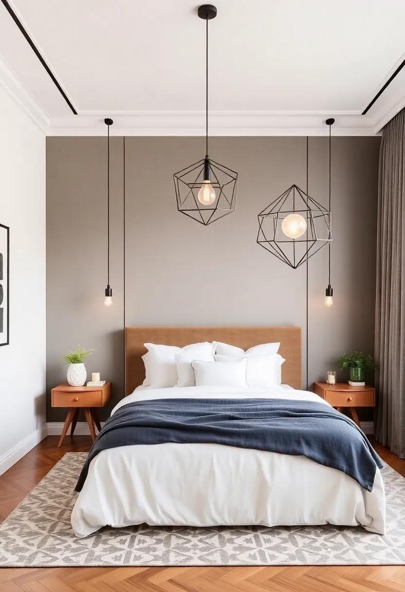 11) Choose⁣ Geometric Lighting Fixtures: Hang geometric⁣ pendant lights or chandeliers that ‍act as ⁤statement⁢ pieces while illuminating your minimalist‌ sanctuary