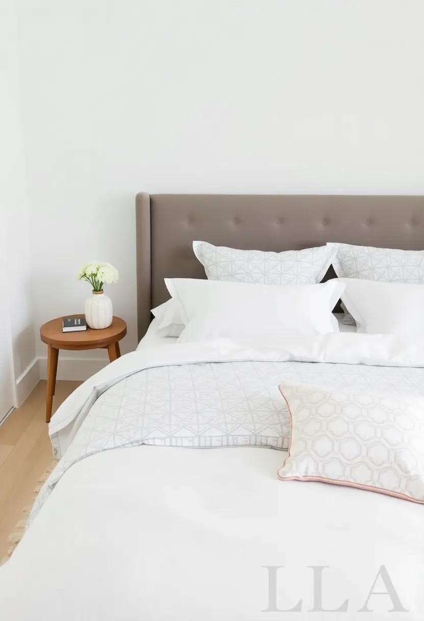 2)​ Incorporate Geometric Bedding: Opt for duvet covers or pillowcases ‌with subtle geometric prints to add a​ touch of pattern while keeping⁣ a ‌serene ‍color palette