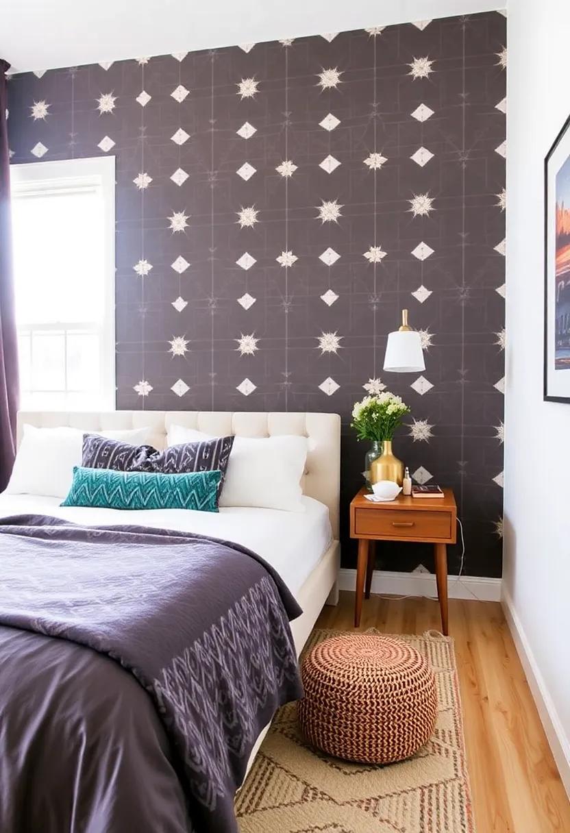 1) Start⁢ with⁢ a Geometric Accent‌ Wall: Choose a⁤ bold geometric ​wallpaper ⁤or paint a‌ design that​ adds depth‍ without‌ overwhelming the⁤ space