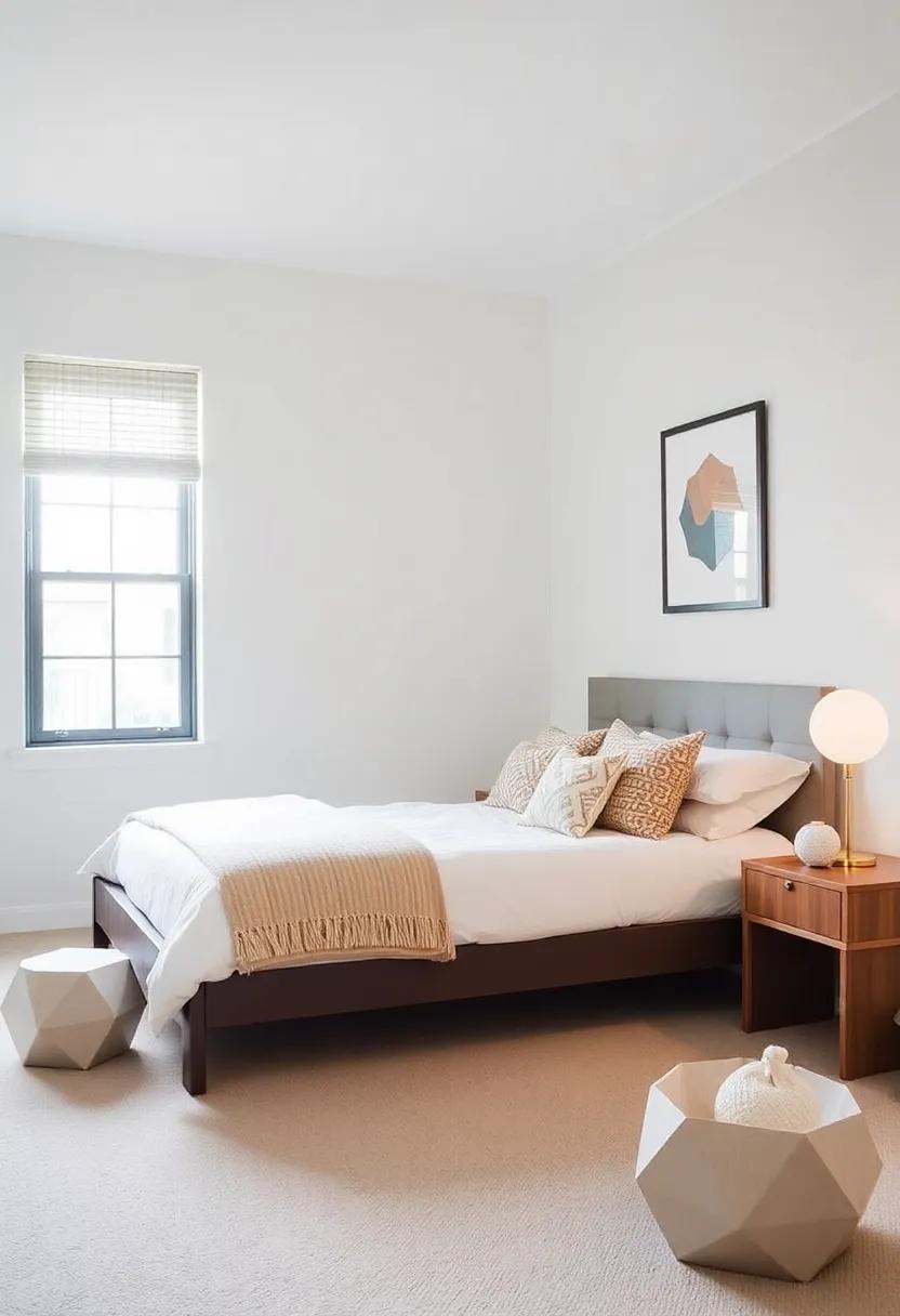 15) Use Geometric Storage Solutions: Invest in geometric-shaped storage bins or baskets to keep ‍the room organized while ⁤still showcasing your style