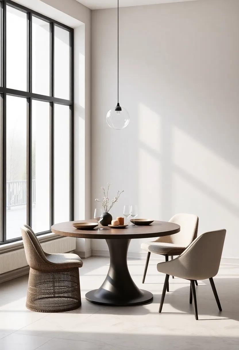 Artful Use of Textures for a Cozy minimalist Dining Experience