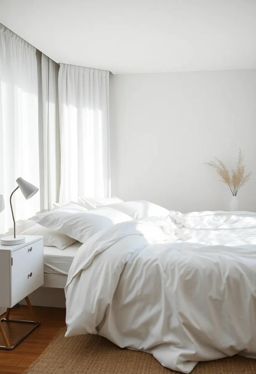 Crisp, White Bedding - Embrace simplicity with fresh white linens that create a calm and inviting atmosphere in your bedroom