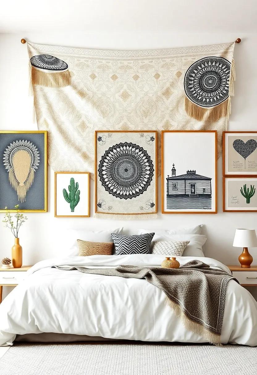 Infuse Bohemian Charm with Tapestries and Eclectic Art Displays