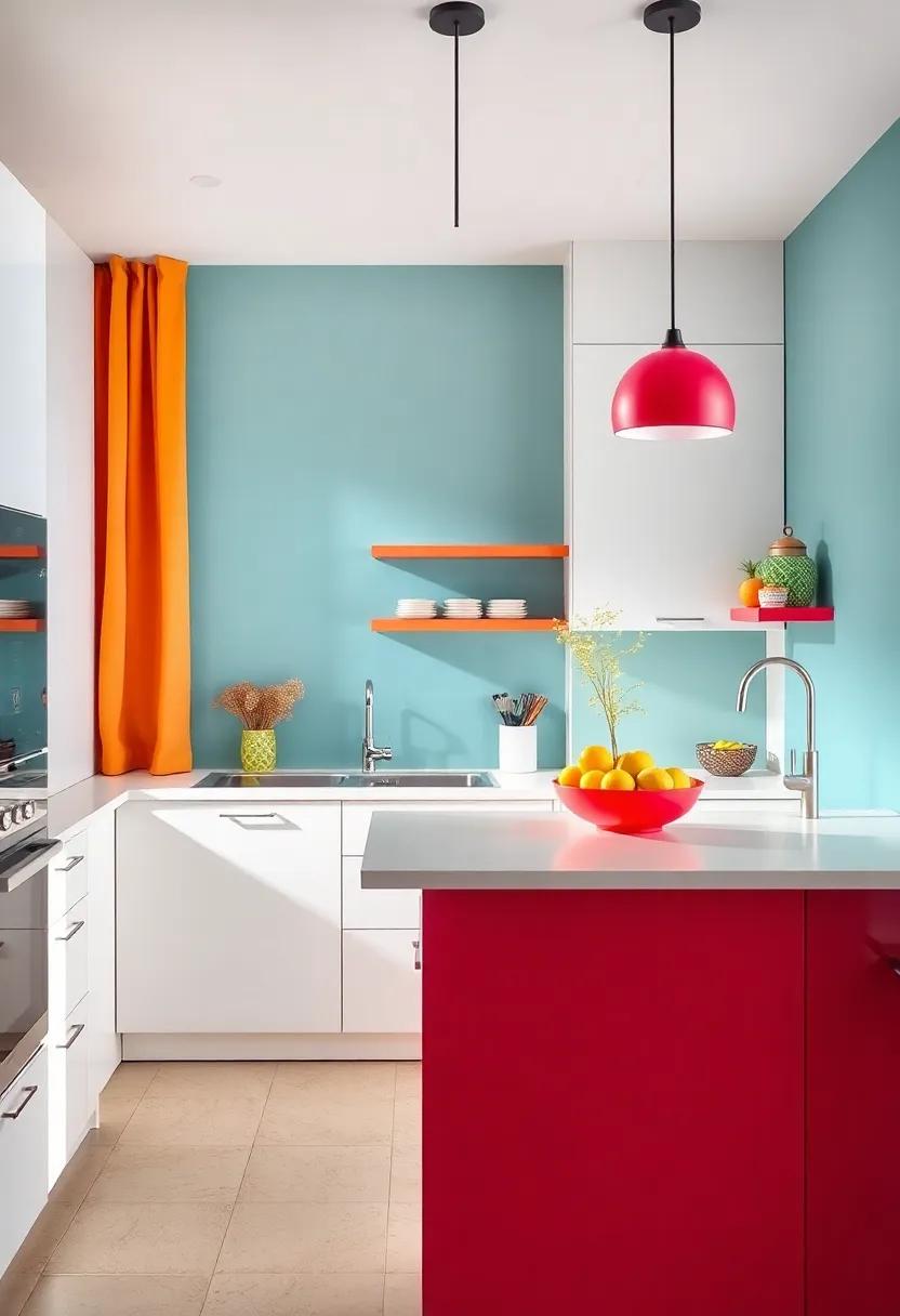 Funky Fabric Choices: Use bold, vibrant fabrics for curtains or seat cushions that bring a sense of whimsy into your kitchen